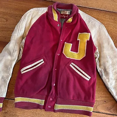 Vintage Letterman Jacket Wool Leather Varsity USA Size 38 Wilson PRIORITY MAIL • $43.99