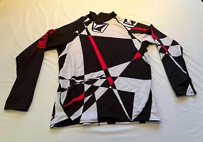 Volcom Rash Guard Long Sleeve Black/White/Red - Size: XL • $10.99