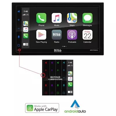 Boss Marine Touchscreen Bluetooth Boat Stereo Radio CarPlay Android AM/FM • $330.01