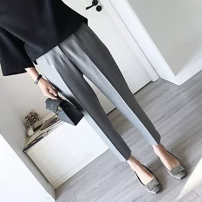 Fashionable Women's Suit Pants Korean Style Ankle Length Straight Leg 2024 • $30.25