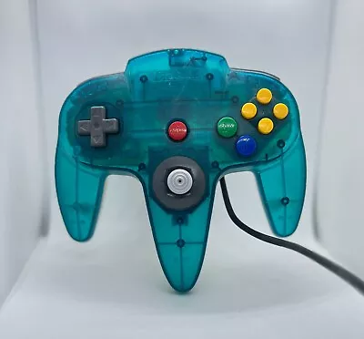 Nintendo 64 N64 Ice Blue & Clear Controller 🎮 Original Genuine 6/10 Joystick • $22.50