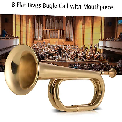 Bugle Call Trumpet Brass Cavalry Horn With Mouthpiece For School Band F2M9 • $33.90