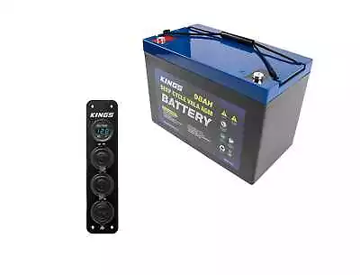 Adventure Kings 98AH AGM Deep Cycle Battery + 12V Accessory Panel 2 USB Sockets • $229