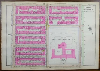 £187.44 • Buy 1916 AMERICAN MUSEUM OF NATURAL HISTORY MANHATTAN NEW YORK CITY NY Street Map