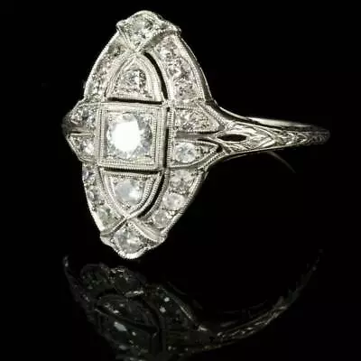 Art Deco 2 Ct White Round Cut Lab Created Diamond 1920s Vintage Engagement Ring • $128.56