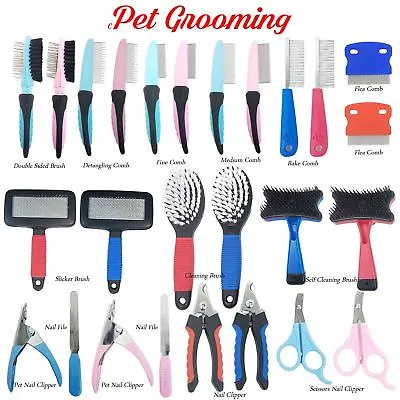 Dog Grooming Range - Brush Comb Scissors Rake Nail File Clippers Slicker • £2.49