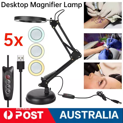 5X Magnifier Desk Light Precision Read Nail Art Tattoo Magnifying Lamp LED • $24