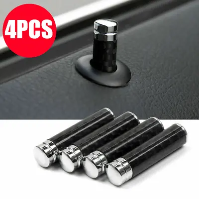 4pcs Carbon Fiber Door Lock Pin Knob Trim Round For Mercedes-benz • $19.99