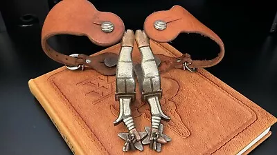 GORGEOUS Vintage Gal Leg Spurs W/ Silver & Copper Inlay And Spur Straps • $695