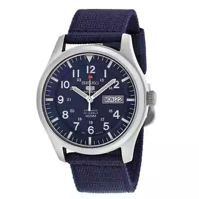 Seiko 5 Sport Automatic Navy Blue Canvas Men's Watch SNZG11 • $169.40