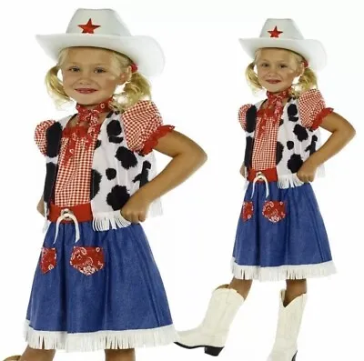 £14.99 • Buy Girls Cowgirl Jessie Fancy Dress Costume 7-9 Years Western Wild West Childs