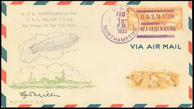 2/12/35 Uss Macon Uss Northampton Bids Macon Farewell Uss Macon Afire Sinking! • $21.24