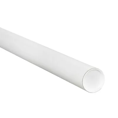 1 1/2 X 15  White Tubes With Caps - 50 Per Case • $72.59