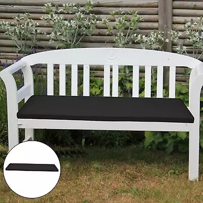 Garden Bench Patio Furniture Pad Seat Cushion Swing Loveseat Outdoor Black • £22.86