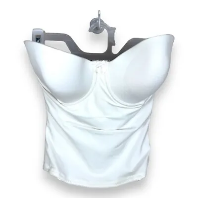 34dd Va Bien  White Bustier Shaping Corset Weedding Lined Underwire • $24.99