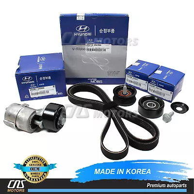 $145.70 • Buy V-Belt & Tensioner & Idler Pulley Kit For 2011-2014 Hyundai Kia 2.0L 2.4L⭐⭐⭐⭐⭐