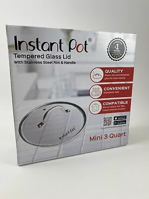 Instant Pot Tempered Glass Lid Stainless Steele Rim Clear 7.6 Inch Mini 3 Quart • $16.95