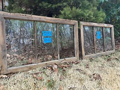 2- 31 X 18-1/2 Vintage Basement Window Sashes Rare Find 3 Pane From 1920s • $179.99