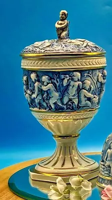 Vintage E.B.R. Capodimonte Porcelain Nude Cherubs Urn Vase • £210