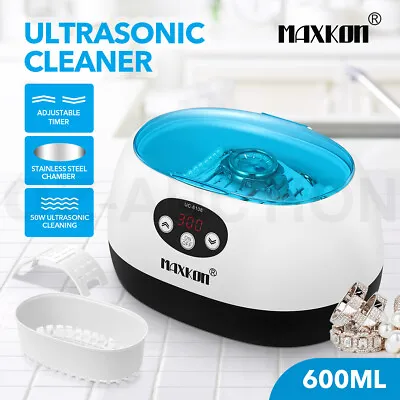 600ml Ultrasonic Cleaner Jewellery Rings Watches Dentures Glasses Cleaning • $69.95