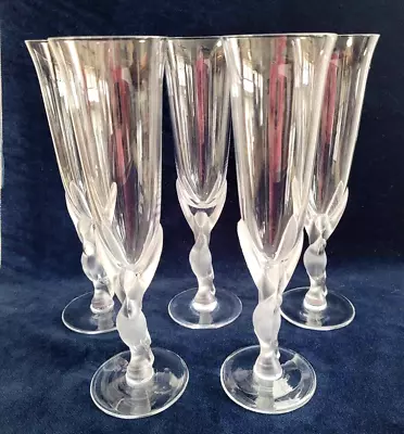 Set Of 5 Igor Carl Faberge Crystal Champagne Dove Flutes Toasting Exc Condition • $125