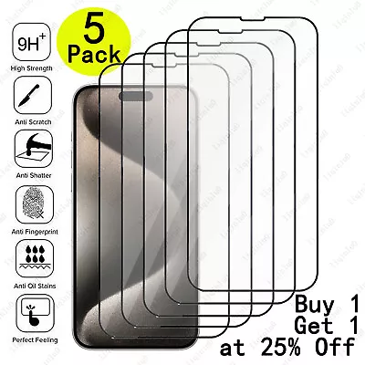 5X FULL COVER Tempered Glass Screen Protector For IPhone 11 12 13 Pro MAX Lot • $5.98