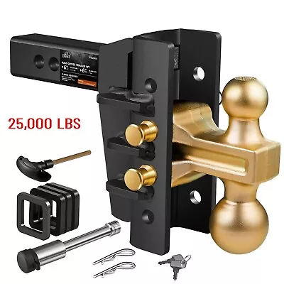 Adjustable Trailer Hitch Ball Mount For RV Towing 25000 LBS 2  Receiver  6 Drop • $139