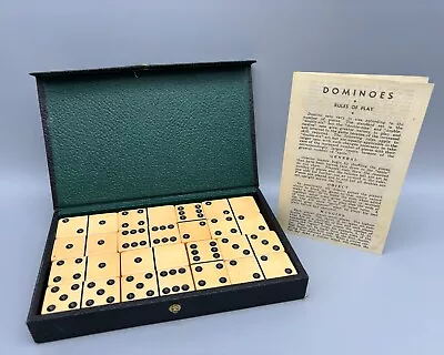 Vintage Dominoes Royal Brand Games A&l Manufacturing Double 6 Set Of 28~bakelite • $34.99