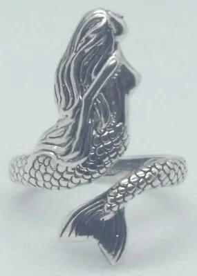 Mermaid Ring Adjustable 925 Sterling Silver Hand Crafted Nice Detail Sealife  2L • $32.95