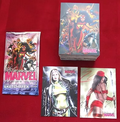 WOMEN OF MARVEL Complete Base Set Of 81 Cards + Promos Wrapper Rittenhouse 2008 • $49.95