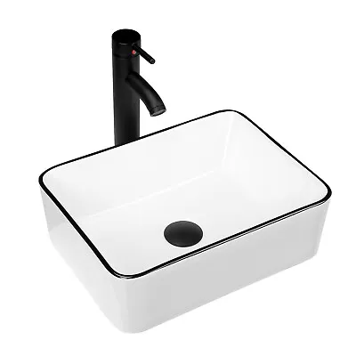 KGAR Ceramic Bathroom Vessel Sink With Faucet And Pop Up Drain Combo16'' X 12'' • $94.88