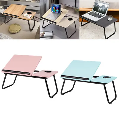 Folding Laptop Bed Table Sofa Breakfast Tray Portable Computer Lap Desk Stand UK • £13.94