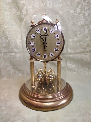 £50 • Buy Vintage H Samuel Brass Anniversary Clock Quartz Torsion Glass Dome~Please Read 