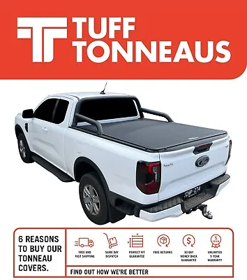 Tuff 'No Drill' Clip On Tonneau Cover Fits Ford Next Gen Ranger Super Cab W/SBs • $658.90