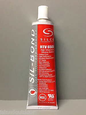 $11.49 • Buy Silco 6500 RTV Red Silicone Sealant Adhesive High Temp Food Grade Hi Heat 2.8 Oz