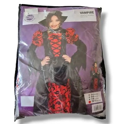 Vampire Costume Dress With Neckpiece For Girls Aged 10-12 Fiestas Guirca  • £12