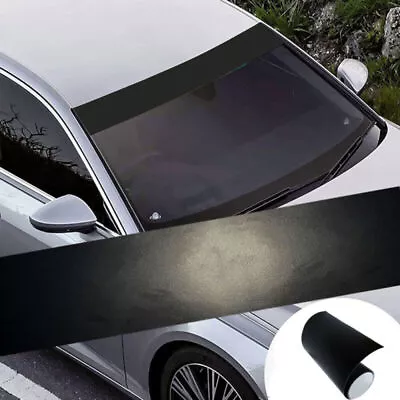 Black Car Sun Visor Strip Tint Film Front Windshield UV Shade Banner 130*20cm • $14.60