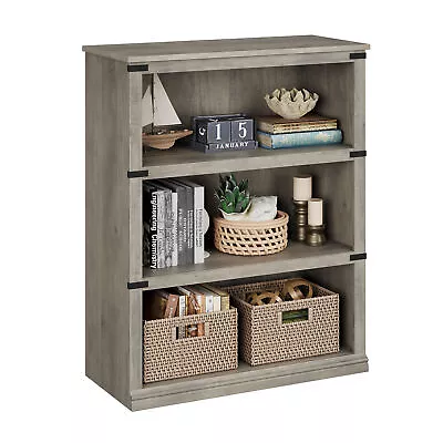 Bookcase Farmhouse Book Shelf With Storage Open Display Bookshelves Home Decor • $99.47