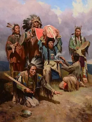 Z.S. LIANG    White Buffalo War Shield   LE Giclee Canvas Native American Art • $937.50