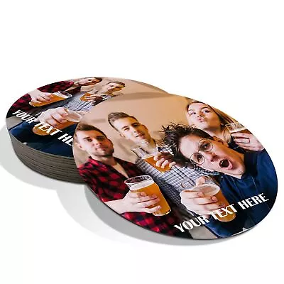 Personalised Beer Mats Photo Coasters - Packs Of 12 24 48 96 - Add Photo Text • £69.97
