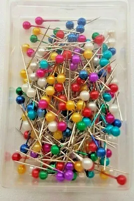 £3.50 • Buy 200 Pearl Head Pins Dressmaking Craft Sewing Hemming Tailors Pins Assorted 38mm