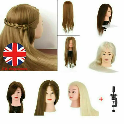 £11.10 • Buy Salon Real Human Styling Mannequin Training Hair Head Hairdressing Doll + Clamp