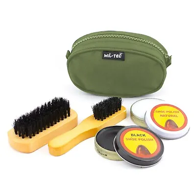 £9.50 • Buy Military Boot Care Kit Army Black Shoe Cleaning Travel Polish Two Brushes Set