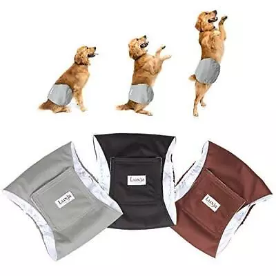 LUXJA Reusable Male Dog Diapers (Pack Of 3) Washable Puppy Belly Band Small • $16.39