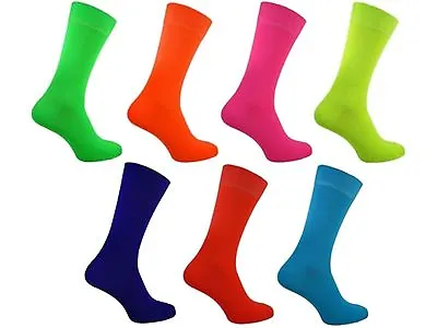 1 Mens Neon Teddy Boy Bright Day-Glow Fancy Dress Retro Party Socks UK 6-11 • £3.99
