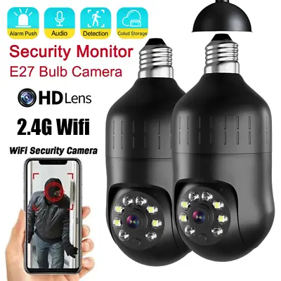 1080P IP Camera Wireless WIFI Light Bulb CCTV HD PTZ Smart Home Security IR Cam • £12.99