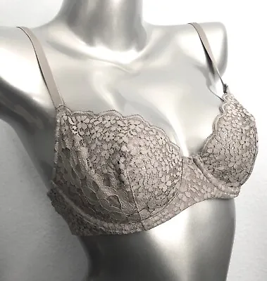 Victorias Secret Body By Victoria Taupe VS Crochet Lace Sling Unlined Bra • $24.99