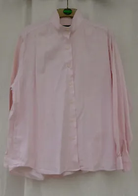 Rowlands L 48in Mandarin Collar Pink Cotton Shirt Blouse Ladies Long Sleeve • £5