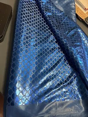 Blue Mermaid Tail Fish Scale Fabric. 10 Yds • $79.99