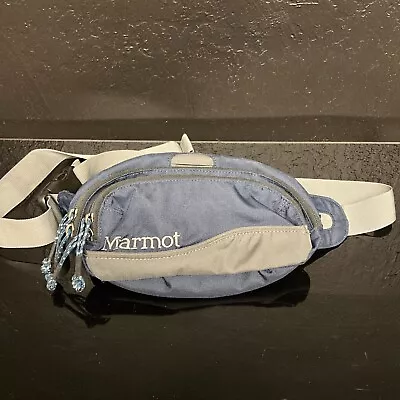 Marmot Waist Fanny Pack Multi Pocket Hike Travel Bag Lumbar Outdoor Blue • $19.99